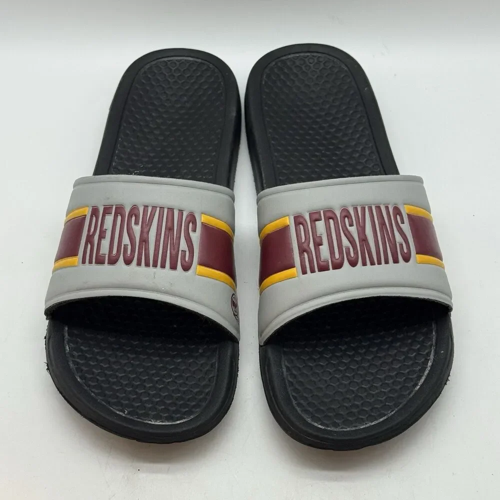 Washington Redskins NFL Football Slides Men's S (7-8) Burgundy Gold Gray Sandals
